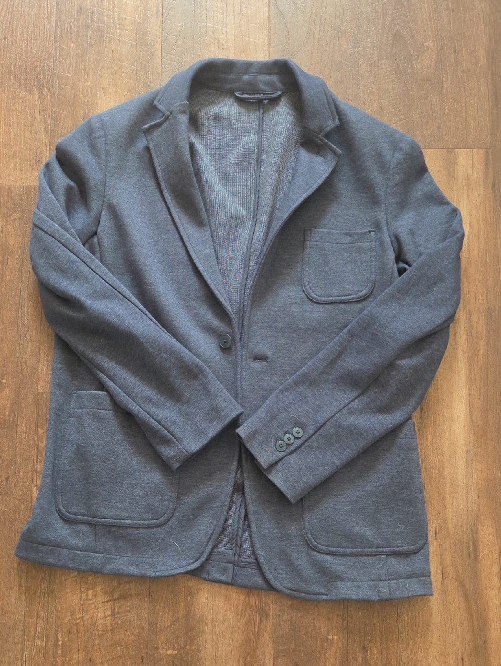 Casual Knit Blazer in Navy